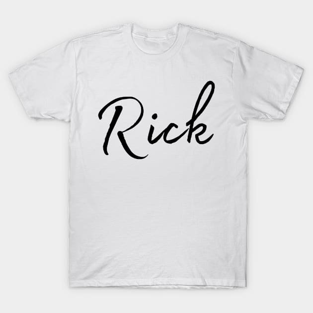 Rick Name Calligraphy T-Shirt by Word Minimalism